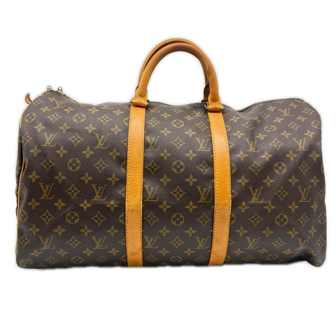 LOUIS VUITTON Monogram Keepall 50 M41426 Boston Bag Brown Beige Leather Men's: --- Catalog ---Category: SizeSize (HxWxD): 27cm x 50cm x 22cm / 10.62'' x 19.68'' x 8.66''Handle Length: 30cm / 11.81''Category: DesignType: Boston bagColor: Beige, BrownGender: MenClosure: ZipperMate