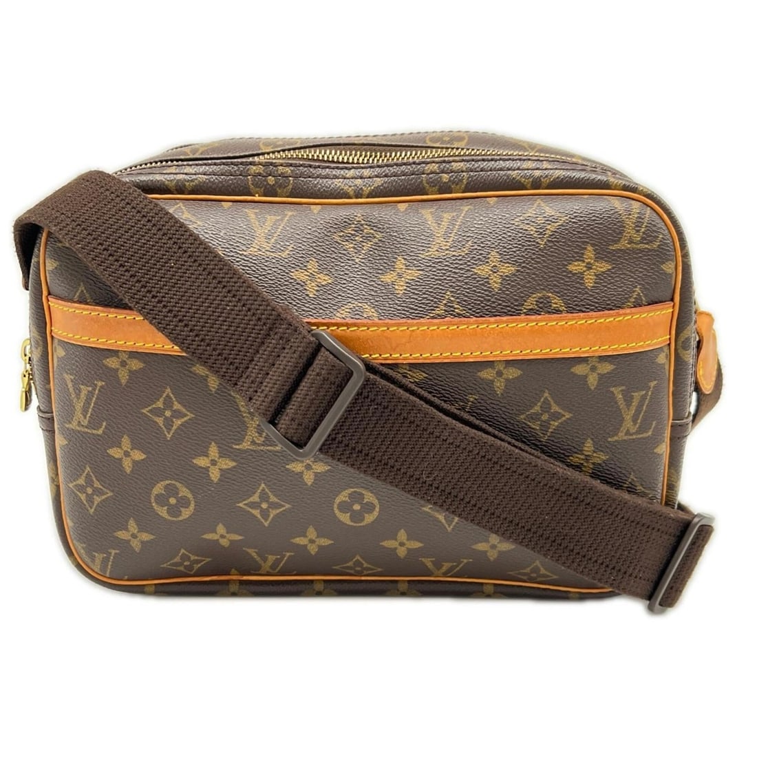 LOUIS VUITTON Monogram Reporter PM M45254 Shoulder Bag, Brown/Beige Leather, Women's: --- Catalog ---Category: SizeSize (HxWxD): 22cm x 28cm x 11cm / 8.66'' x 11.02'' x 4.33''Strap Length: 130cm / 51.18''Category: DesignType: Shoulder bagColor: Beige, BrownGender: WomenClosure: ZipperM