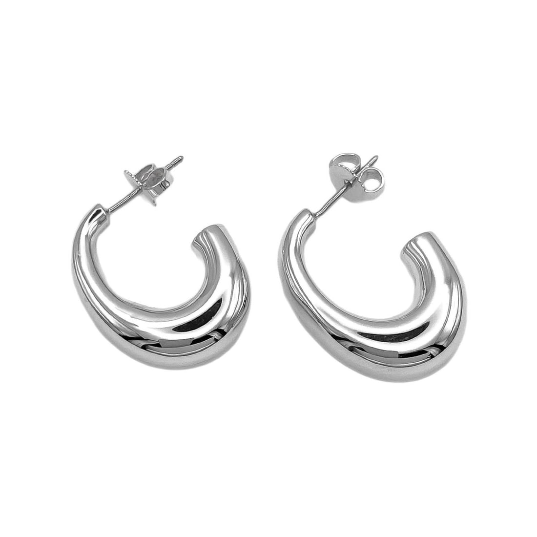 TIFFANY&Co. Half Hoop Earrings, SV925 Silver, Women's