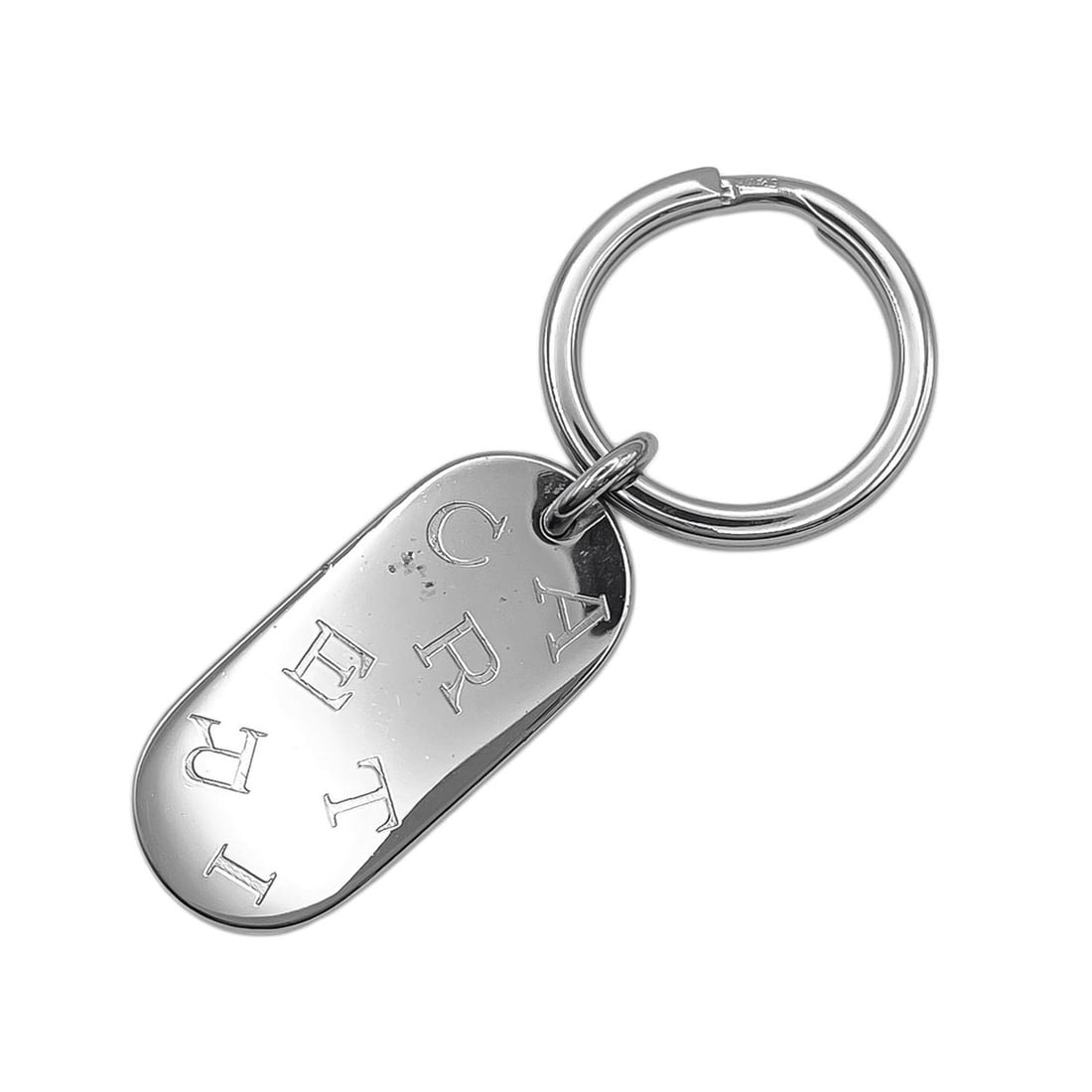CARTIER Logo Keyring Keychain Metal Silver Men's Women's: --- Catalog ---Category: SizeSize (HxWxD): 4cm x 1.8cm x 2.00mm / 1.57'' x 0.7'' x 0.07''Category: DesignType: KeyringColor: SilverGender: Men,WomenMaterial: MetalCategory: GeneralBrand: Cartier--- It