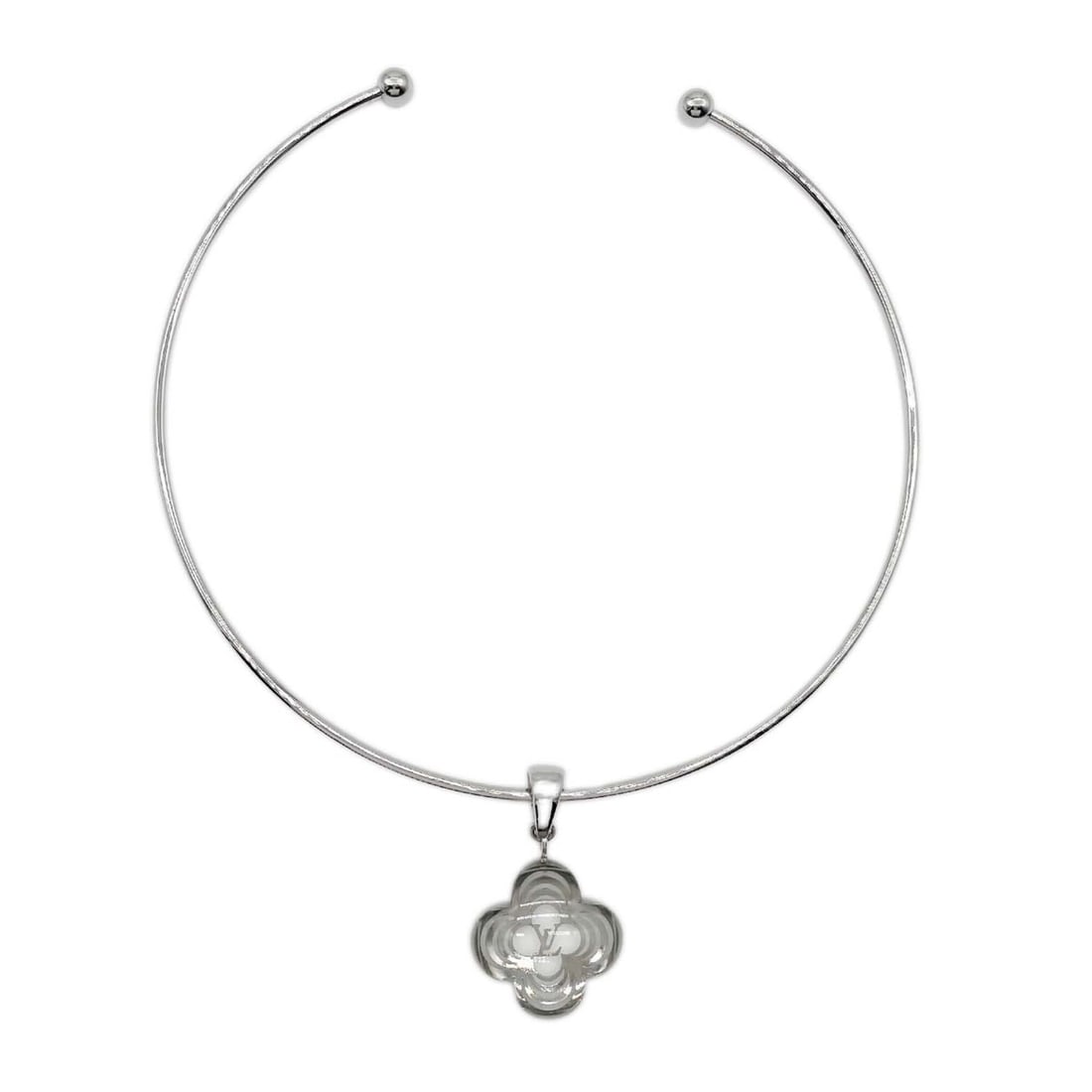 LOUIS VUITTON Collier A La Folie Choker Necklace Flower LV Logo M65667 Metal Silver Women's: --- Catalog ---Category: SizePendant Size: 25mm x 25mm / 0.98'' x 0.98''Neck Circumference: 39 cm / 15.35''Category: DesignColor: Blue, SilverGender: WomenMaterial: MetalPendant Type: PendantNecklace 