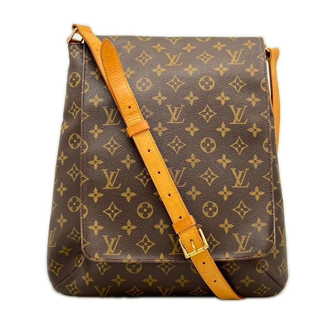 LOUIS VUITTON Monogram Musette M51256 Shoulder Bag, Brown/Beige Leather, Women's: --- Catalog ---Category: SizeSize (HxWxD): 35cm x 30cm x 2cm / 13.77'' x 11.81'' x 0.78''Strap Length: 111cm / 43.7''Category: DesignType: Shoulder bagColor: Beige, BrownGender: WomenClosure: FlapMate