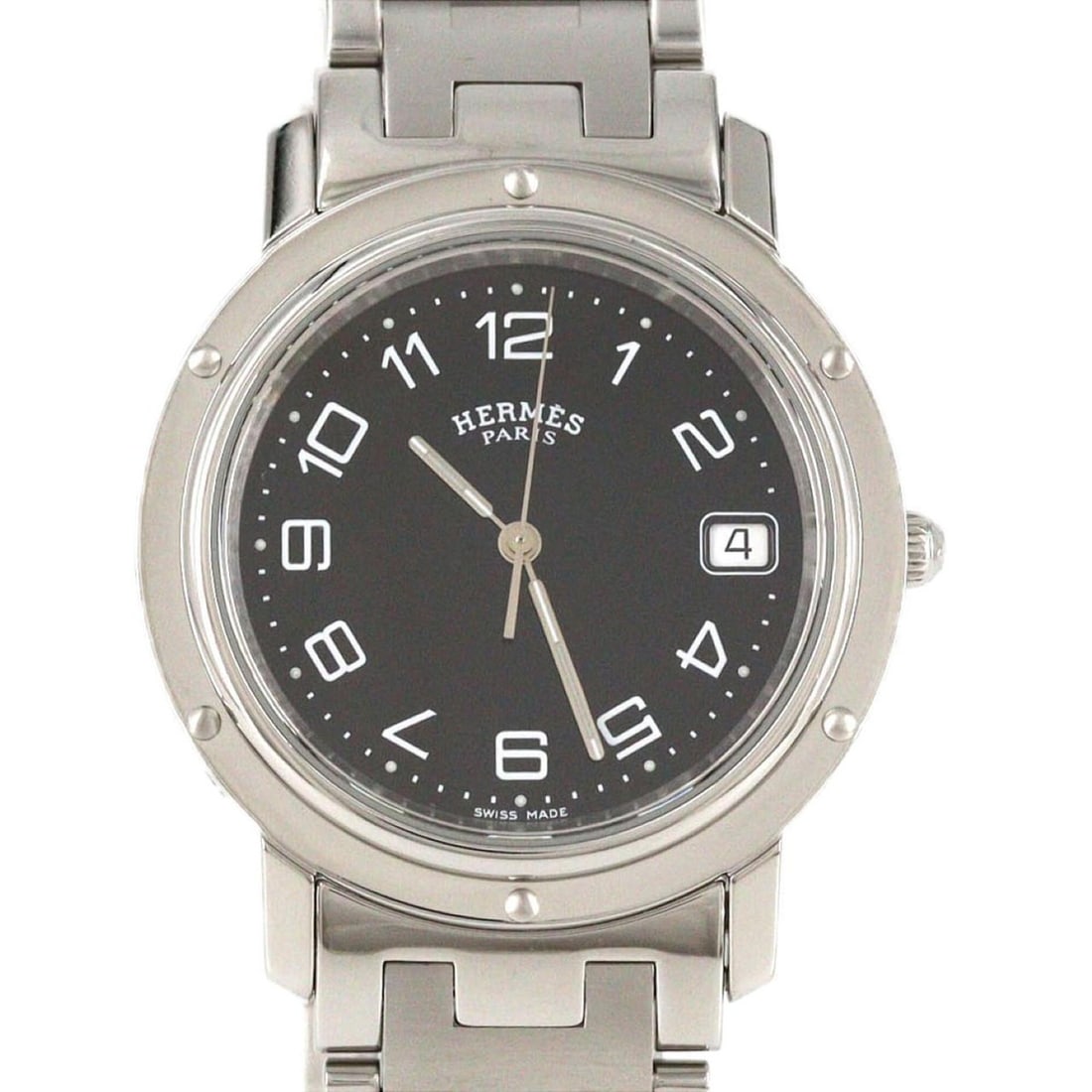 Hermes Clipper CL6.710 SS Quartz Watch: --- Catalog ---Category: SizeWrist Size: 18cm / 7.08''Case Diameter: 36mm / 1.42''Category: DesignType: WristwatchGender: MenColor (Dial): BlackMaterial (Band): Stainless steelMaterial (Case): Stainle