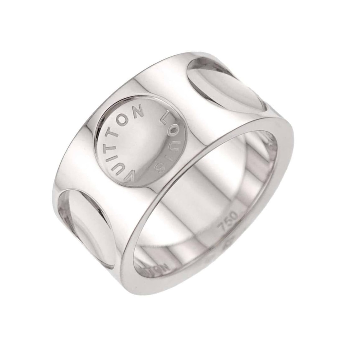 Louis Vuitton Petit Bague Empreinte Ring #53, 18K WG (White Gold 750)