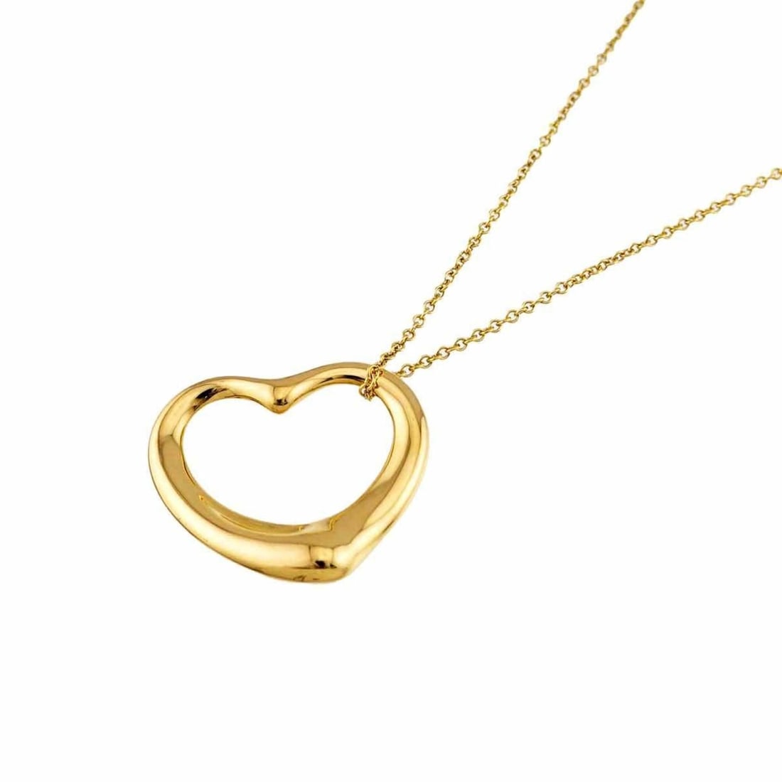 Tiffany & Co. Heart Necklace, 22mm wide, 41cm length, 18K YG Yellow Gold 750 Open Necklace: --- Catalog ---Category: SizePendant Size: 19mm x 22mm / 0.74'' x 0.86''Neck Circumference: 41 cm / 16.14''Category: DesignGender: WomenMaterial: Yellow gold (18K)Necklace Type: NecklaceCategory: Gene