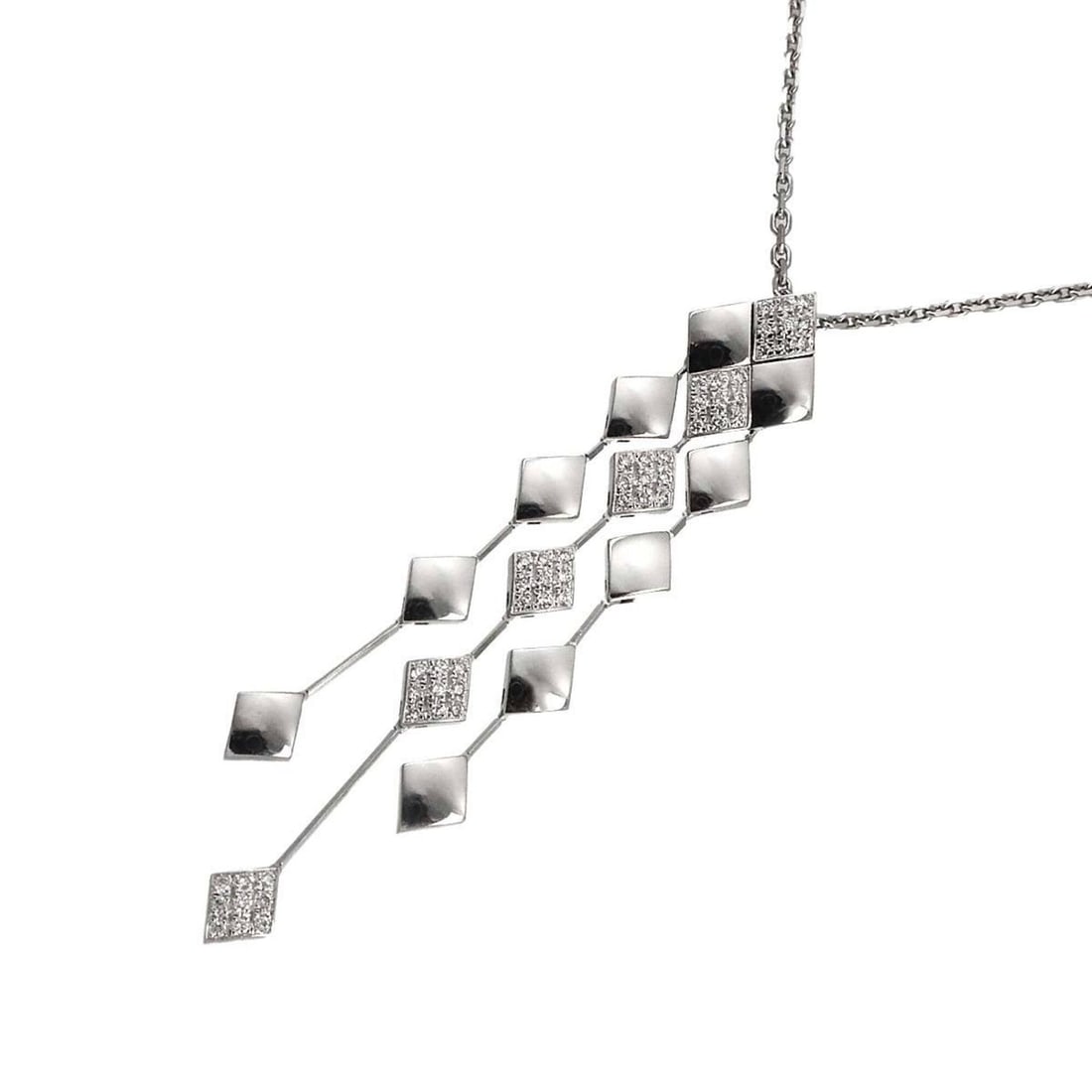 Chanel Matelassé Diamond Necklace, 40cm, 18K White Gold (750)
