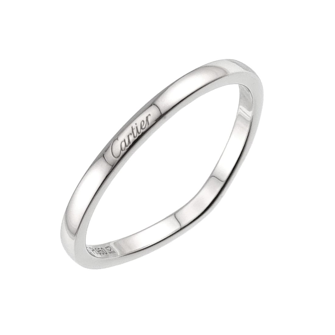Cartier Ballerina Curve Ring, Size #60, 2mm wide, Platinum.: --- Catalog ---Category: SizeUS Size: 10Brand Size: 60Category: DesignType: Band ringGender: MenMaterial: Platinum 950Category: GeneralBrand: Cartier--- Item List ---Section: ConditionRanking: Rank SA