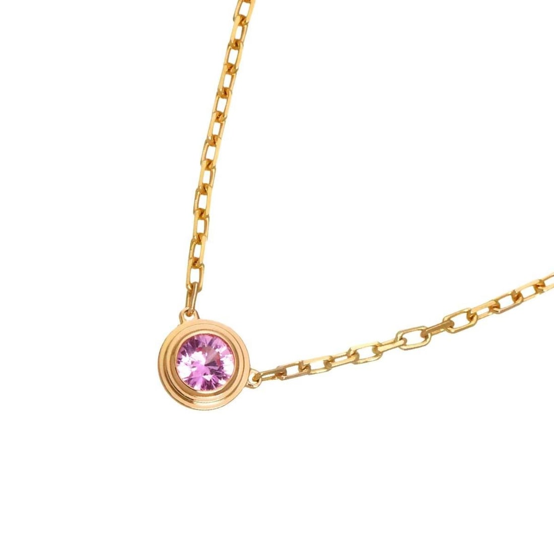 Cartier d'Amour Pink Sapphire Necklace, 41cm, 18K PG Gold 750, Diamants Légers.: --- Catalog ---Category: SizePendant Size: 5mm x 5mm / 0.19'' x 0.19''Neck Circumference: 41 cm / 16.14''Category: DesignGender: WomenMaterial: Pink gold (18K)Necklace Type: NecklaceCategory: GeneralB