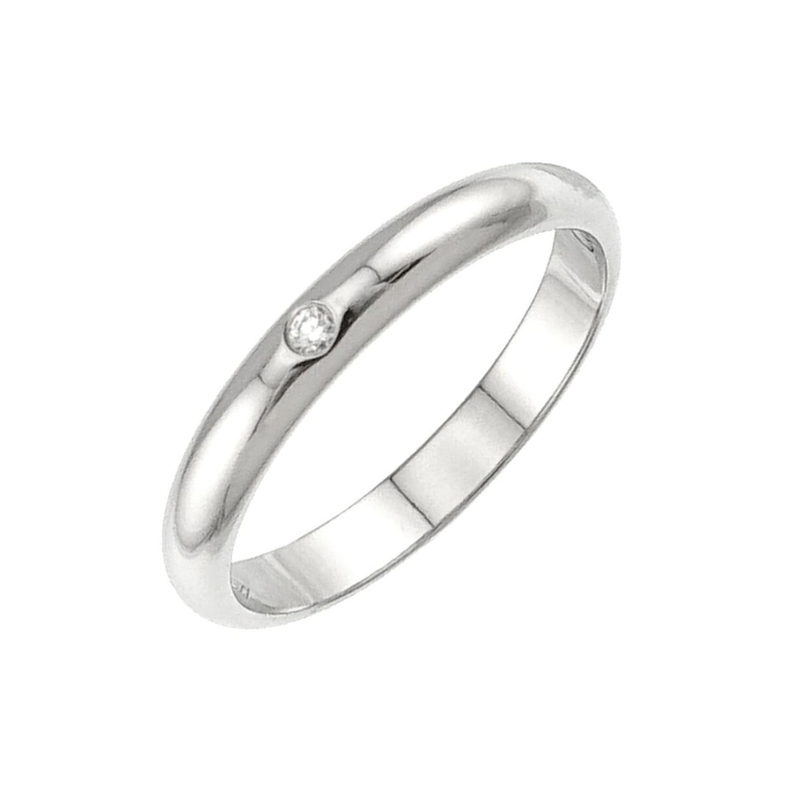 Cartier 1895 Classic #48 Ring with 1 Diamond, Platinum (Pt): --- Catalog ---Category: SizeUS Size: 4.5Brand Size: 48Category: DesignType: Band ringGender: WomenMaterial: Platinum 950Category: GeneralBrand: Cartier--- Item List ---Section: ConditionRanking: Rank