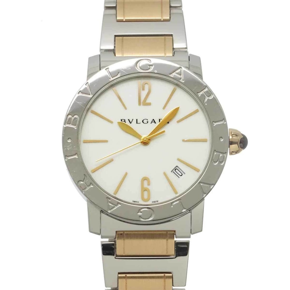 BVLGARI BBL37S Men's Watch PG Pink Gold Date White Automatic Self-winding (1 of 12)