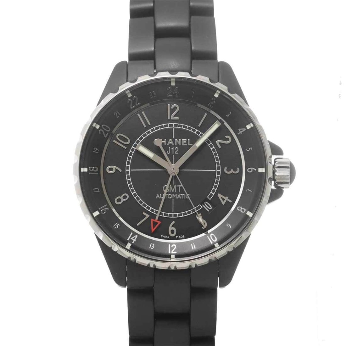 Chanel J12 GMT 41mm H3101 Men's Watch, Date, Matte Black Ceramic, Automatic Movement: --- Catalog ---Category: SizeWrist Size: 16cm / 6.29''Case Diameter: 41mm / 1.61''Category: DesignType: WristwatchGender: MenColor (Dial): BlackMaterial (Band): Ceramic, Stainless steelMaterial (Case)