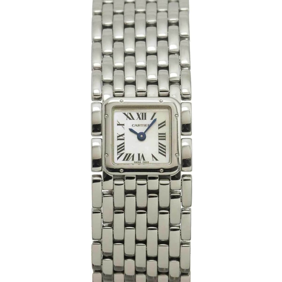 Cartier Panthère Ruban W61001T9 Women's Watch White Shell Quartz: --- Catalog ---Category: SizeWrist Size: 15cm / 5.9''Case Diameter: 21mm / 0.83''Category: DesignType: WristwatchGender: WomenGemstone: White shellColor (Dial): White shellMaterial (Band): Stainless s