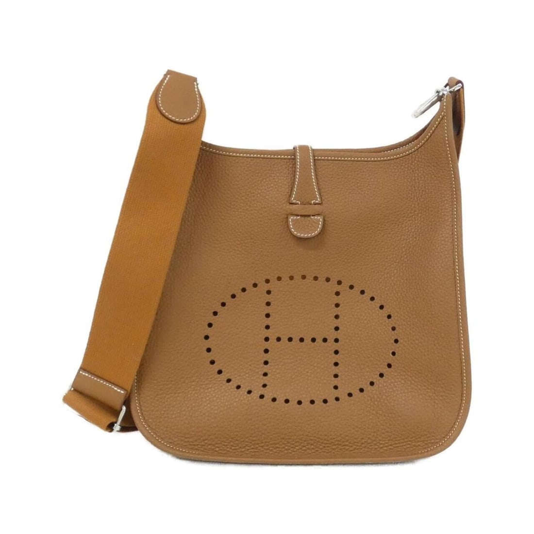 Hermes Evelyne 3 PM 056277CK Shoulder Bag: --- Catalog ---Category: SizeSize (HxWxD): 29cm x 28cm x 6cm / 11.41'' x 11.02'' x 2.36''Category: DesignType: Shoulder bagColor: GoldGender: Men,WomenMaterial: Taurillon clemence leather Category: