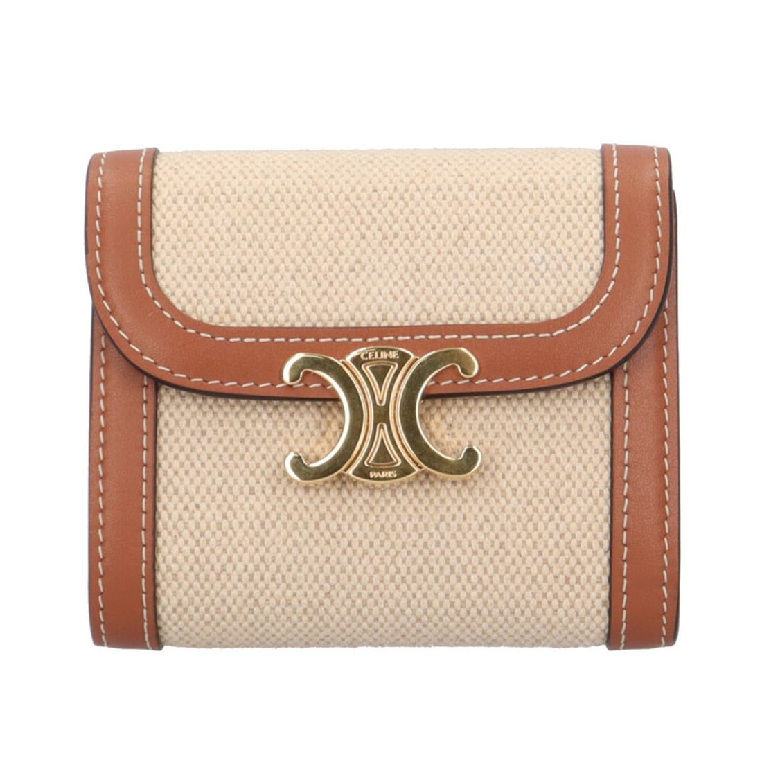 Celine Triomphe Tri-fold Wallet, Canvas 10D783, Women's, Pre-owned.: --- Catalog ---Category: SizeSize (HxWxD): 9cm x 10.5cm x 3.5cm / 3.54'' x 4.13'' x 1.37''Category: DesignType: Wallet (tri-fold)Color: Beige, BrownGender: WomenMaterial: Canvas , Leather Category: