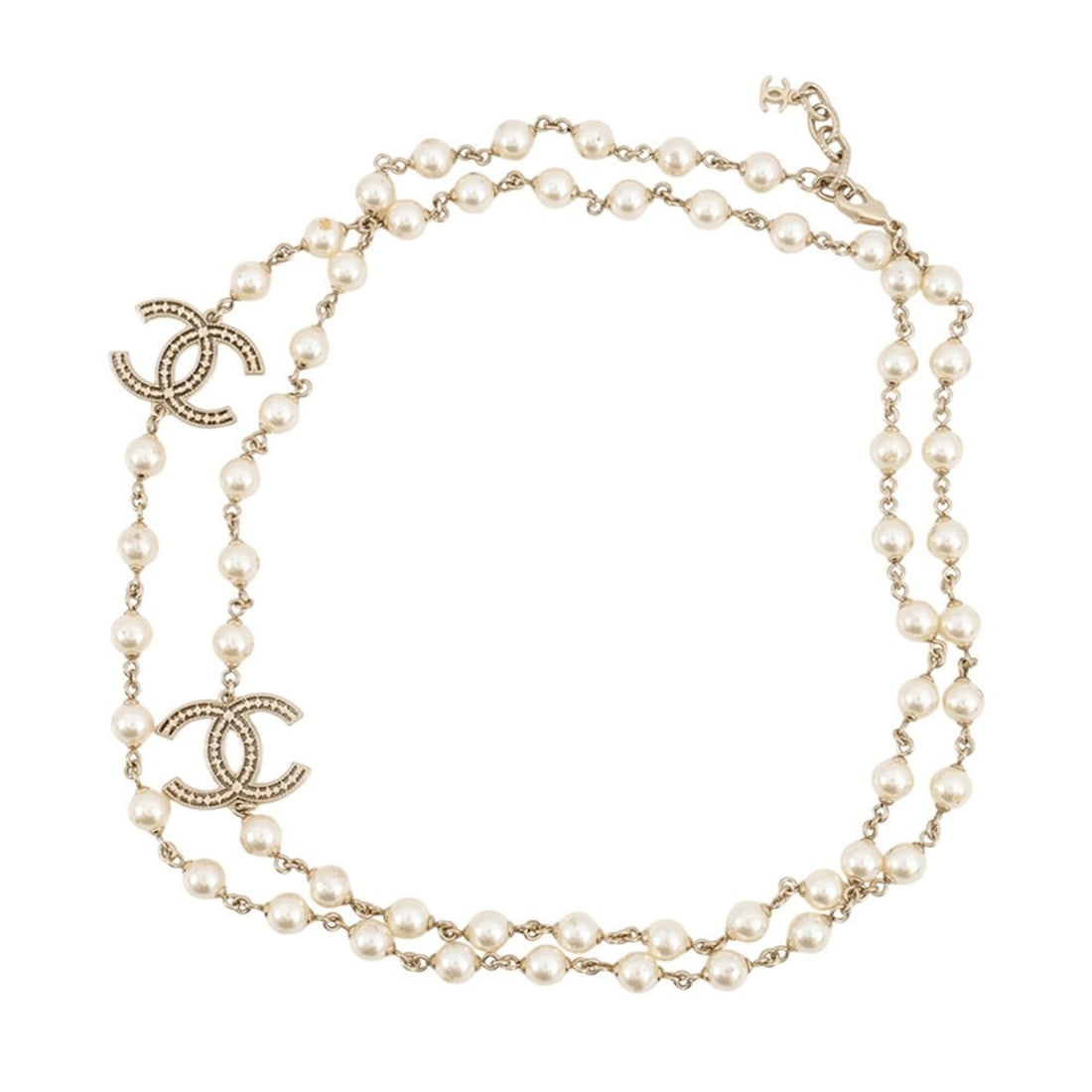Chanel Necklace, Coco Mark, Faux Pearl Long A15C CHANEL Necklace NECKLACE: --- Catalog ---Category: SizePendant Size: 2mm x 2.9mm / 0.07'' x 0.11''Neck Circumference: 111.5 cm / 43.89''Category: DesignColor: Champagne goldGender: WomenMaterial: Gold platingNecklace Type: Nec