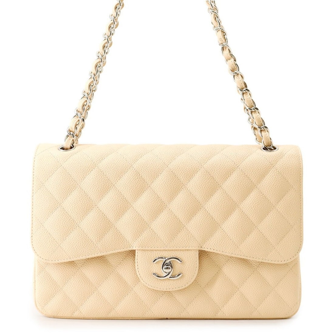 Chanel Chain Shoulder Bag Matelassé 30 Coco Mark Caviar Skin A58600 CHANEL Large Handbag Women's: --- Catalog ---Category: SizeSize (HxWxD): 19.5cm x 30.5cm x 9.5cm / 7.67'' x 12'' x 3.74''Category: DesignType: Handbag, Shoulder bagColor: BeigeGender: WomenMaterial: Grained Calfskin Hardware Color