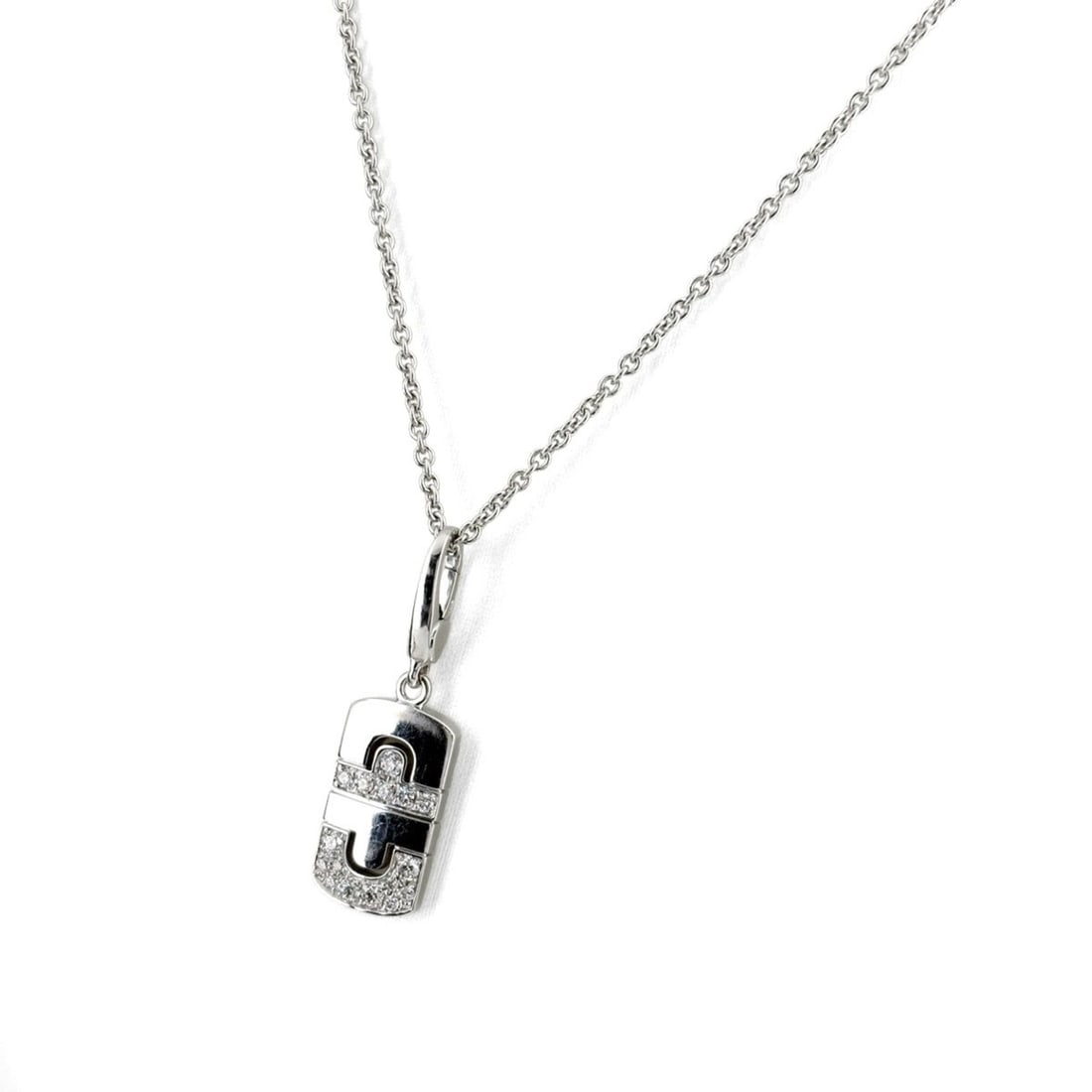 Bulgari BVLGARI Parentesi Pendant Necklace 750 Diamond Women's: --- Catalog ---Category: SizePendant Size: 33.5mm x 10mm / 1.31'' x 0.39''Neck Circumference: 40 cm / 15.74''Category: DesignStone: DiamondGender: WomenNecklace Type: NecklaceCategory: GeneralBrand: B