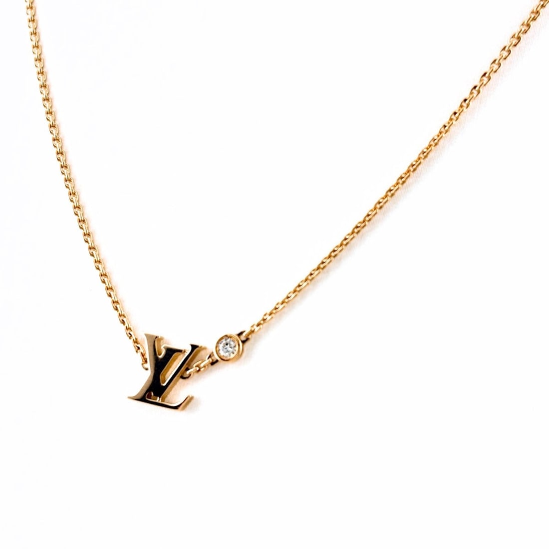 Louis Vuitton Pendentie Feidil Blossom PG Pink Gold Pendant Necklace with Small Diamonds (750