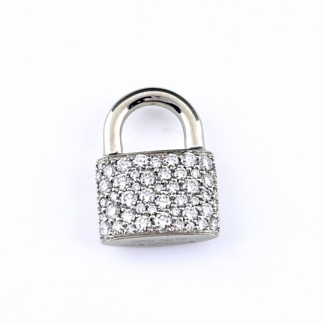 Tiffany & Co. Hardware Lock Melee Diamond Pendant Top 750 Women's