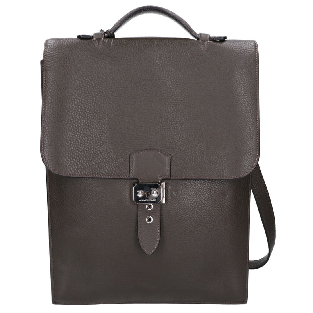 HERMES Hermes ?F stamp Sac à Dépêches DPLG Fjord Shoulder Bag Khaki Silver Hardware Men's: --- Catalog ---Category: SizeSize (HxWxD): 37cm x 28cm x 5.5cm / 14.56'' x 11.02'' x 2.16''Category: DesignType: Shoulder bagColor: KhakiGender: MenMaterial: Fjord leather Hardware Color: SilverCatego