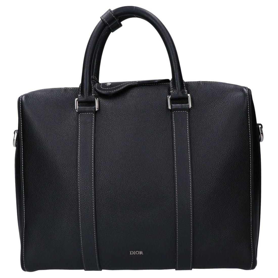 Christian Dior DIOR 1ADBR166YKK 20-BO-0242 Black Leather Lango Briefcase Business Bag - Men's