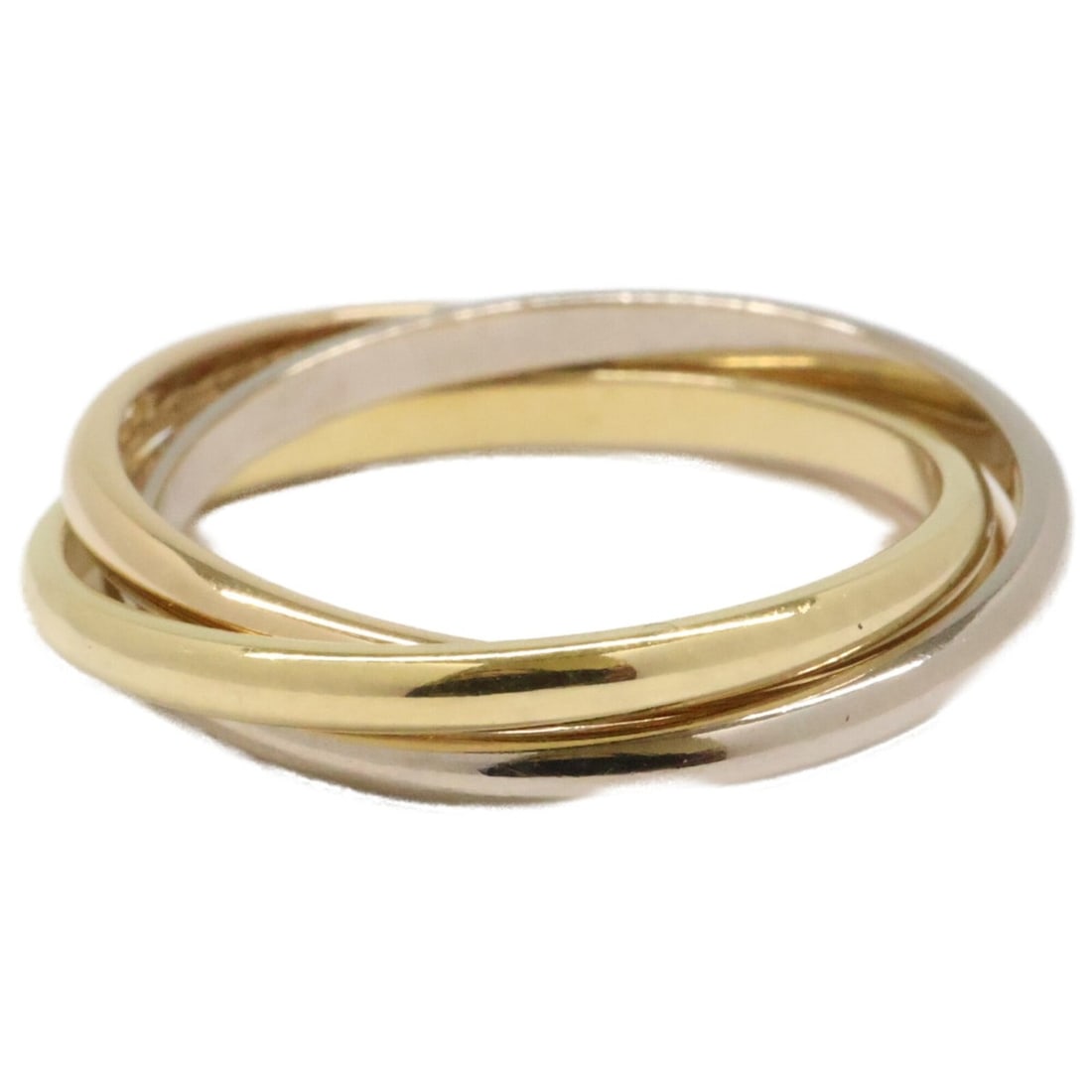 Cartier Trinity Ring XS (Size 45) - Excellent Condition, Yellow Gold, Pink White Women's.: --- Catalog ---Category: SizeUS Size: 3.5Brand Size: 45Category: DesignType: Band ringColor: Pink gold, White gold, Yellow goldGender: WomenMaterial: Pink gold (18K), White gold (18K), Yellow gold (18