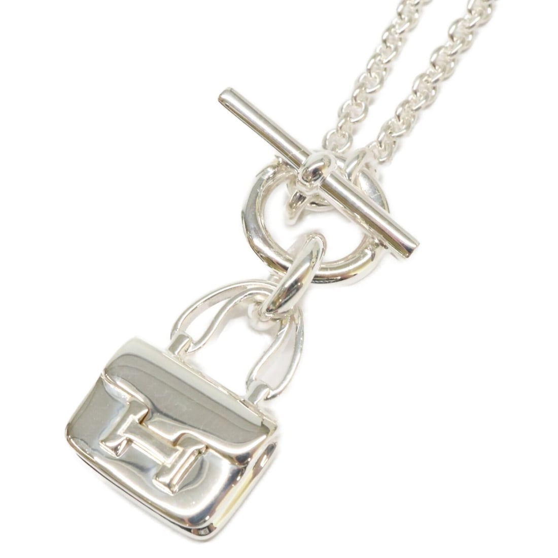 HERMES (Hermes) Newly polished, 2023 model, Ag925 Amulette Constance necklace, silver, women's.