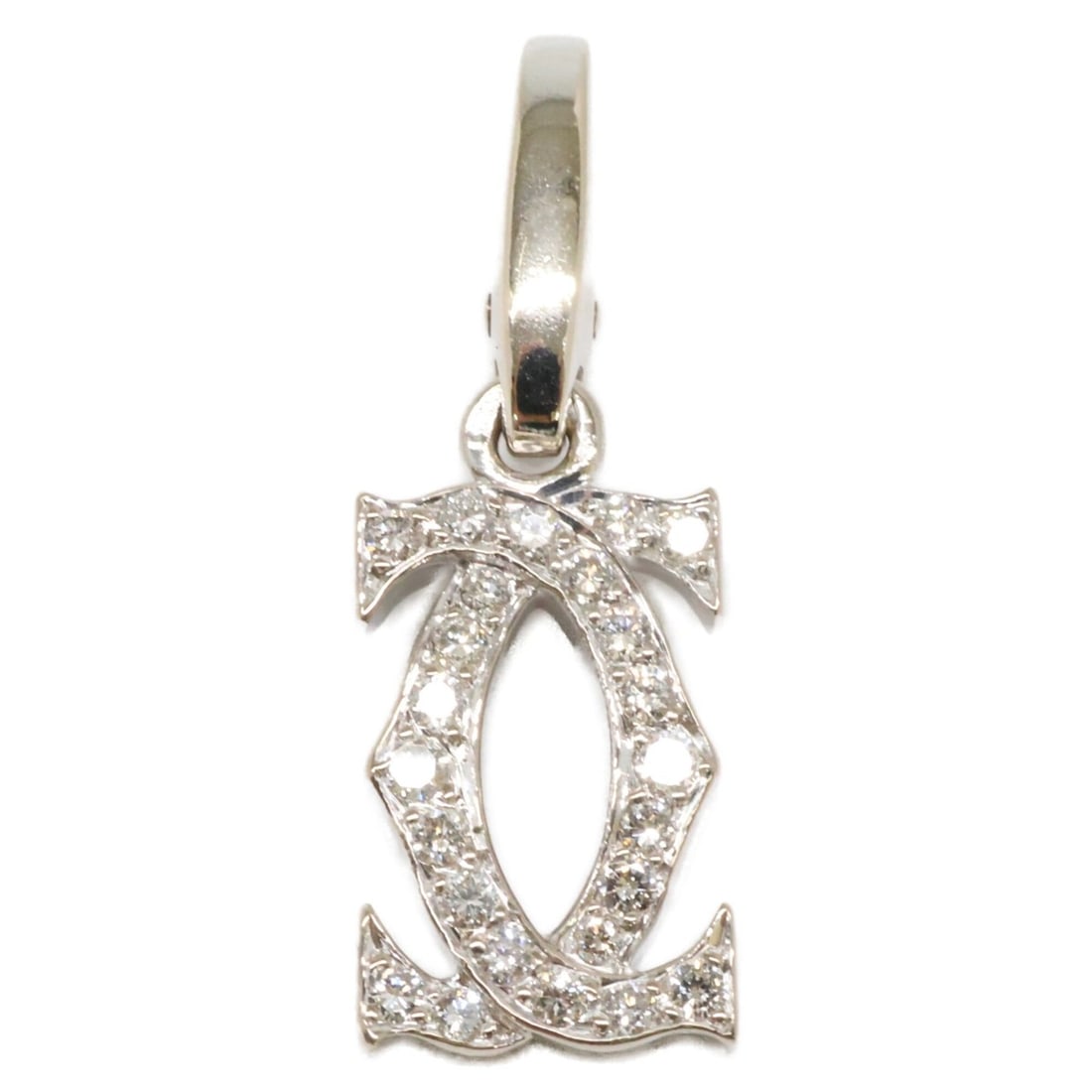 Cartier 750 2C Diamond Pendant Charm, White Gold, Newly Polished, Ladies'.: --- Catalog ---Category: SizeNeck Circumference: 16 cm - 8 cm / 6.29'' - 3.14''Category: DesignColor: White goldStone: DiamondGender: WomenMaterial: White gold (18K)Necklace Type: PendantCategory: Gen