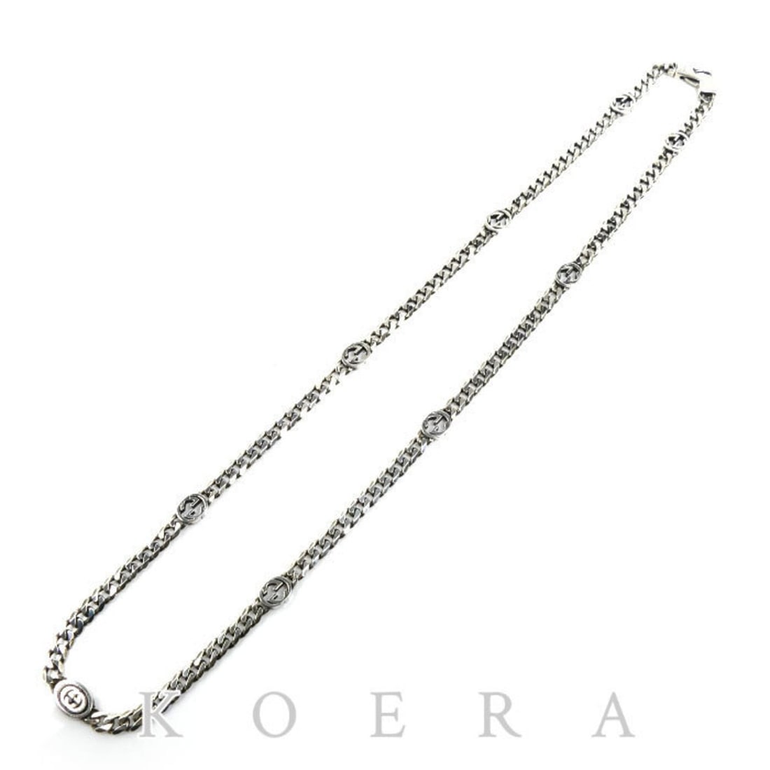 GUCCI Sterling Silver 925 Interlocking G Necklace 678661 19.5g 50cm Men's/Women's: --- Catalog ---Category: SizeNeck Circumference: 50 cm / 19.68''Category: DesignGender: Men,WomenMaterial: Silver 925Necklace Type: NecklaceCategory: GeneralMPN: 678661Brand: GucciCountry of Origin: I