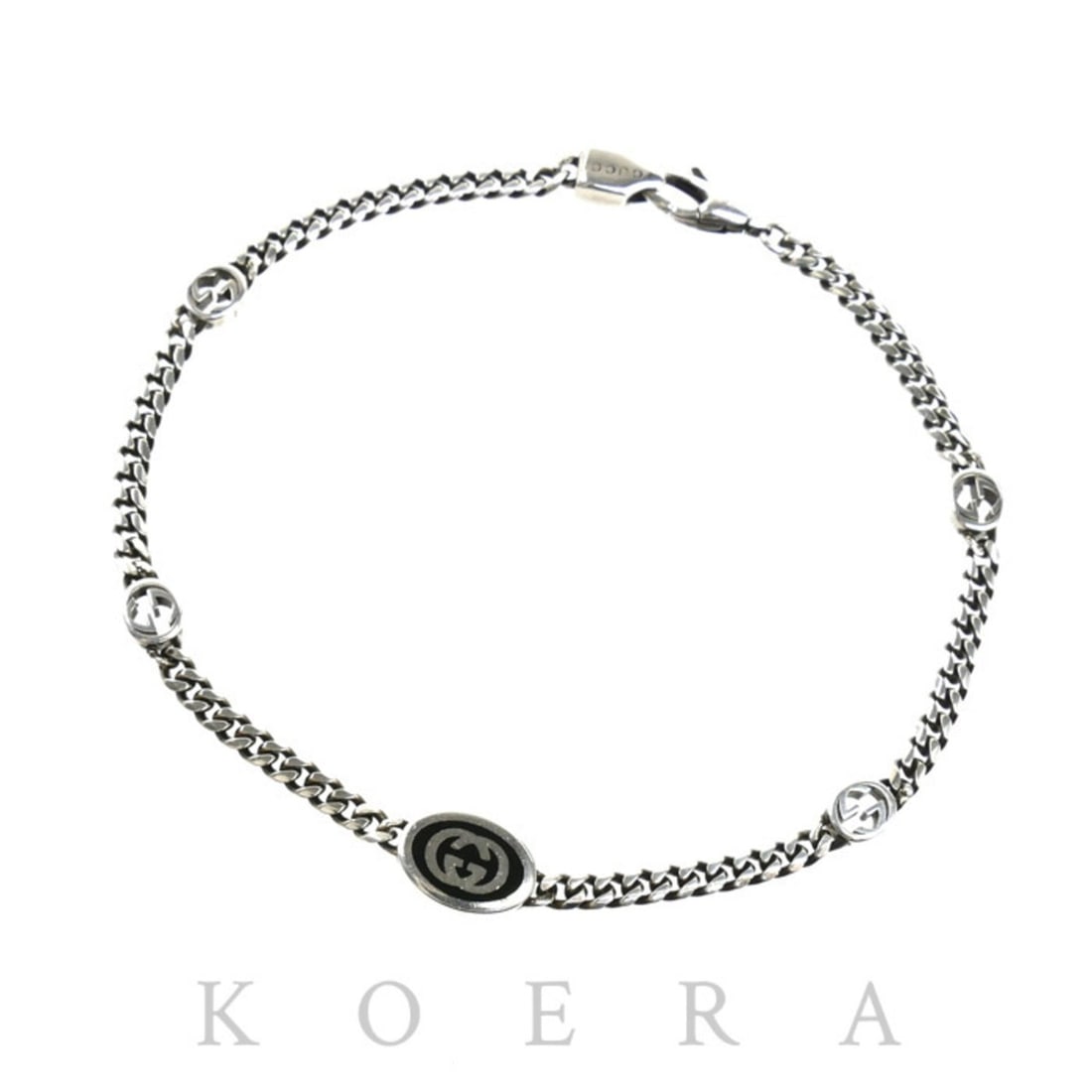 GUCCI Sterling Silver 925 Interlocking G Bracelet 678657 J8410 8191 5.3g Men's/Women's: --- Catalog ---Category: SizeLength: 18.5cm / 7.28''Category: DesignType: Charm braceletGender: Men,WomenMaterial: Silver 925Category: GeneralMPN: 678657 J8410 8191Brand: GucciCountry of Origin: Italy