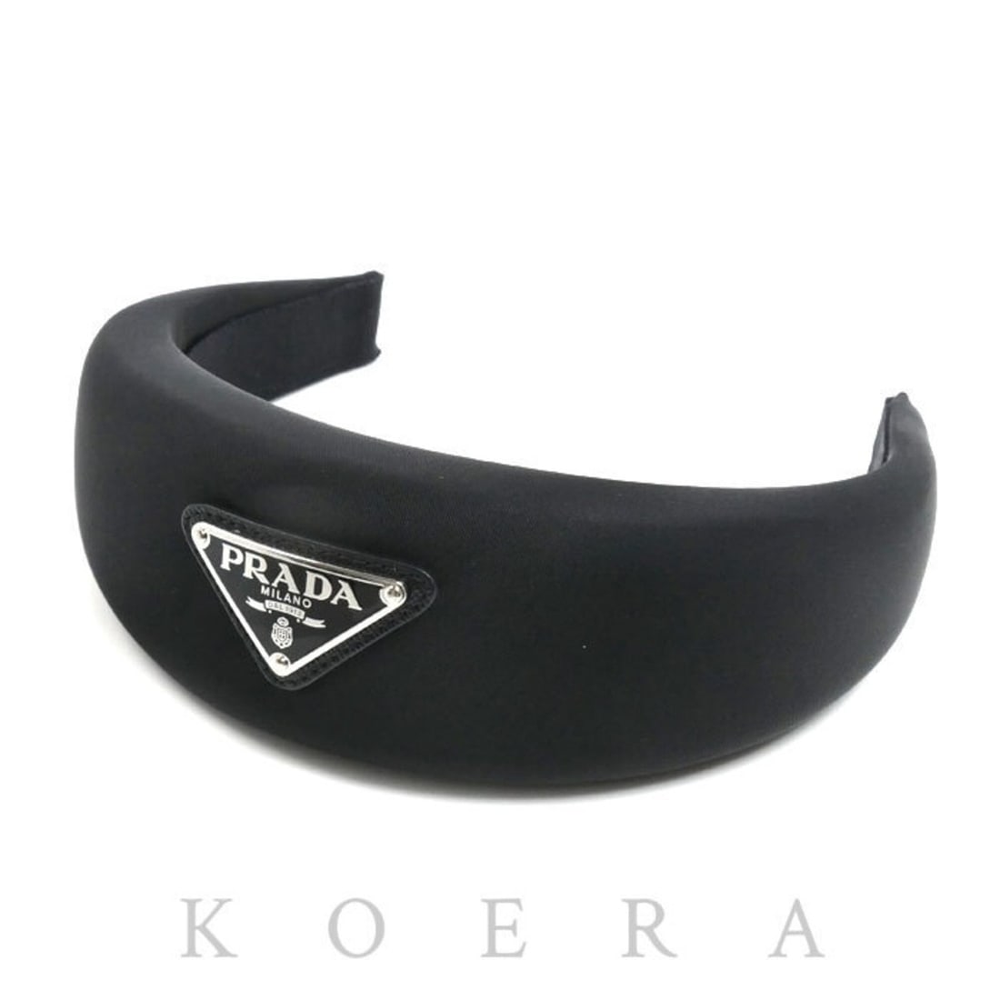 PRADA Prada Nylon Headband Triangle Logo Hair Accessory 1IH016 Women's