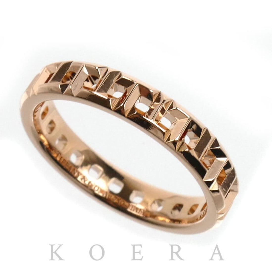 TIFFANY&Co. Tiffany 18KPG Pink Gold T True Narrow Ring (63065218) 3.4g Women's