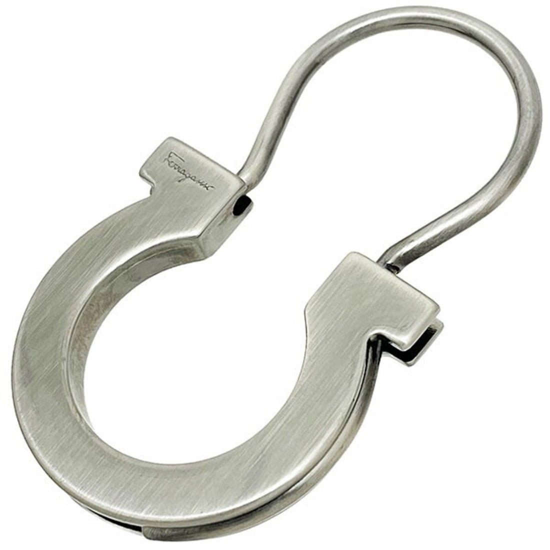 Salvatore Ferragamo Gancini Keychain Metal Keyring: --- Catalog ---Category: SizeSize (HxWxD): 6.5cm x 3.7cm / 2.55'' x 1.45''Category: DesignType: KeyringColor: SilverGender: Men,WomenMaterial: MetalCategory: GeneralBrand: Salvatore FerragamoCountry o