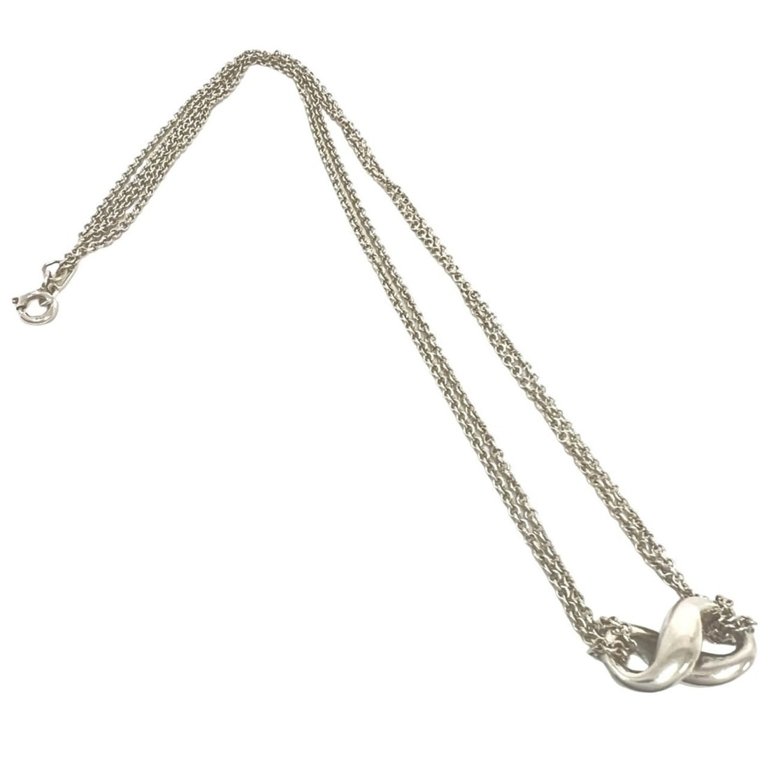 TIFFANY&Co. Tiffany Vintage Infinity Necklace, Sterling Silver 925, Accessory, Item Number 263-3: --- Catalog ---Category: SizePendant Size: 10mm x 18mm / 0.39'' x 0.7''Neck Circumference: 40.5 cm / 15.94''Category: DesignColor: SilverGender: WomenMaterial: Silver 925Necklace Type: NecklaceCategor