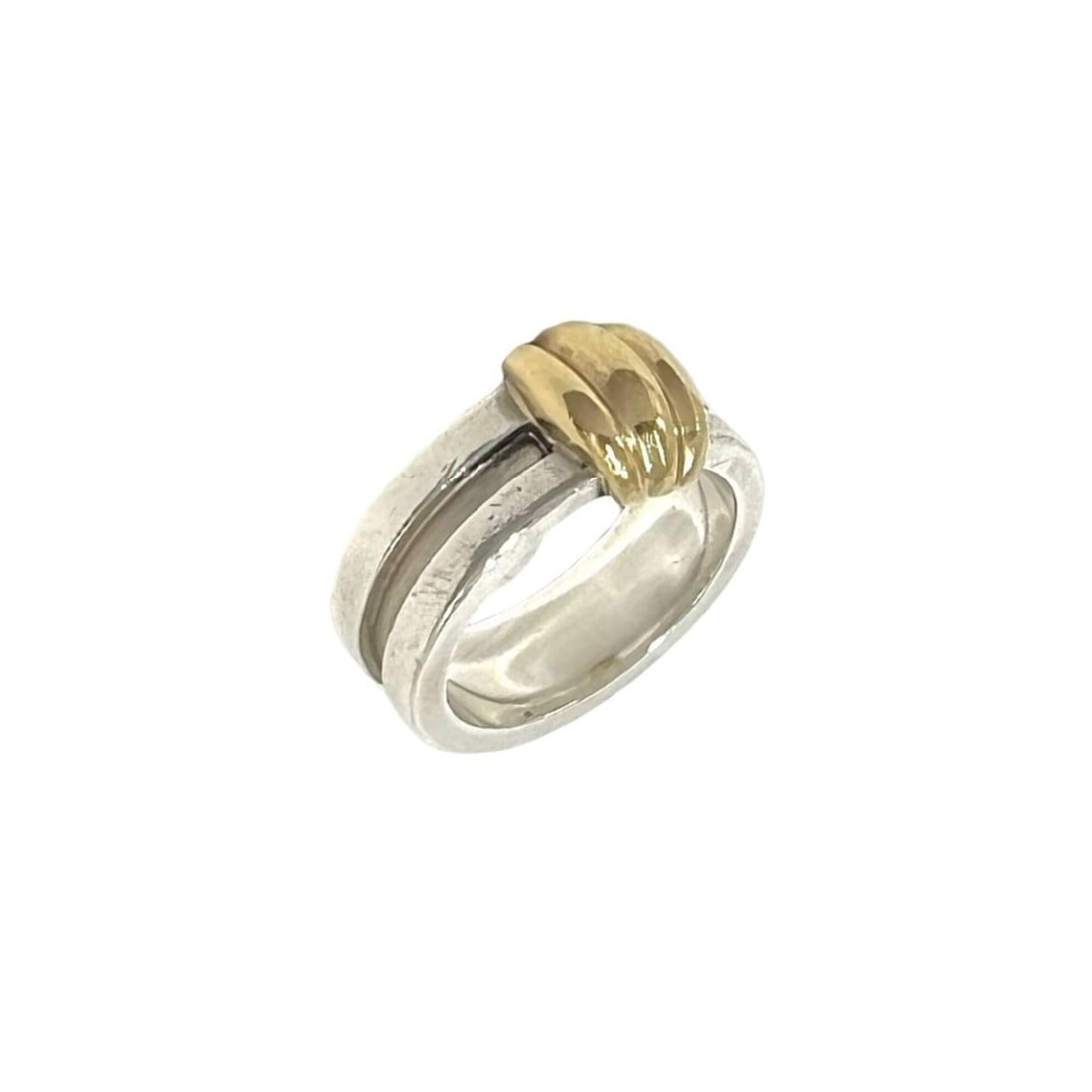 TIFFANY&Co. Tiffany Grooved With Ring, Sterling Silver 925, 18K 750YG Yellow Gold 21420: --- Catalog ---Category: SizeJP Size: 12US Size: 6.5Category: DesignType: Band ringColor: Gold, SilverGender: WomenMaterial: Silver 925, Yellow gold (18K)Category: GeneralBrand: Tiffany--- Item List -