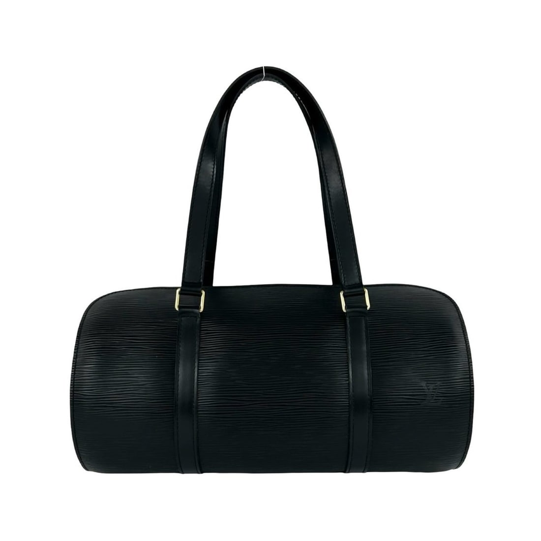LOUIS VUITTON Vintage Soufflot Epi Leather Handbag, Drum Bag, Boston Black 36530