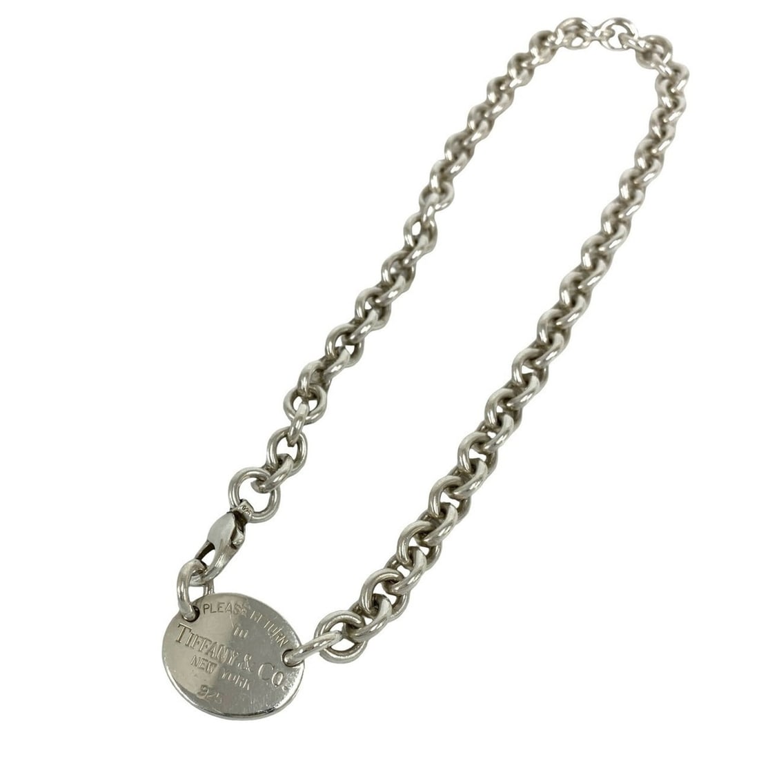 TIFFANY&Co. Tiffany Return to Oval Necklace, Sterling Silver 925 Pendant Chain Choker, 27702: --- Catalog ---Category: SizePendant Size: 18mm x 22mm / 0.7'' x 0.86''Neck Circumference: 37.5 cm / 14.76''Category: DesignColor: SilverGender: WomenMaterial: Silver 925Pendant Type: PendantNecklace 