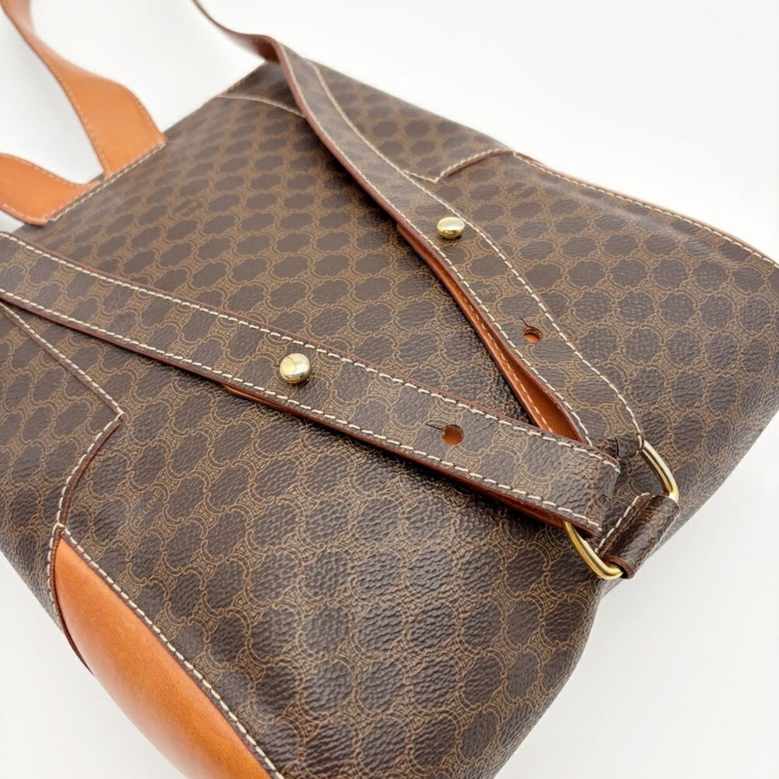 Celine Macadam Backpack Rucksack Brown Camel Old - 11