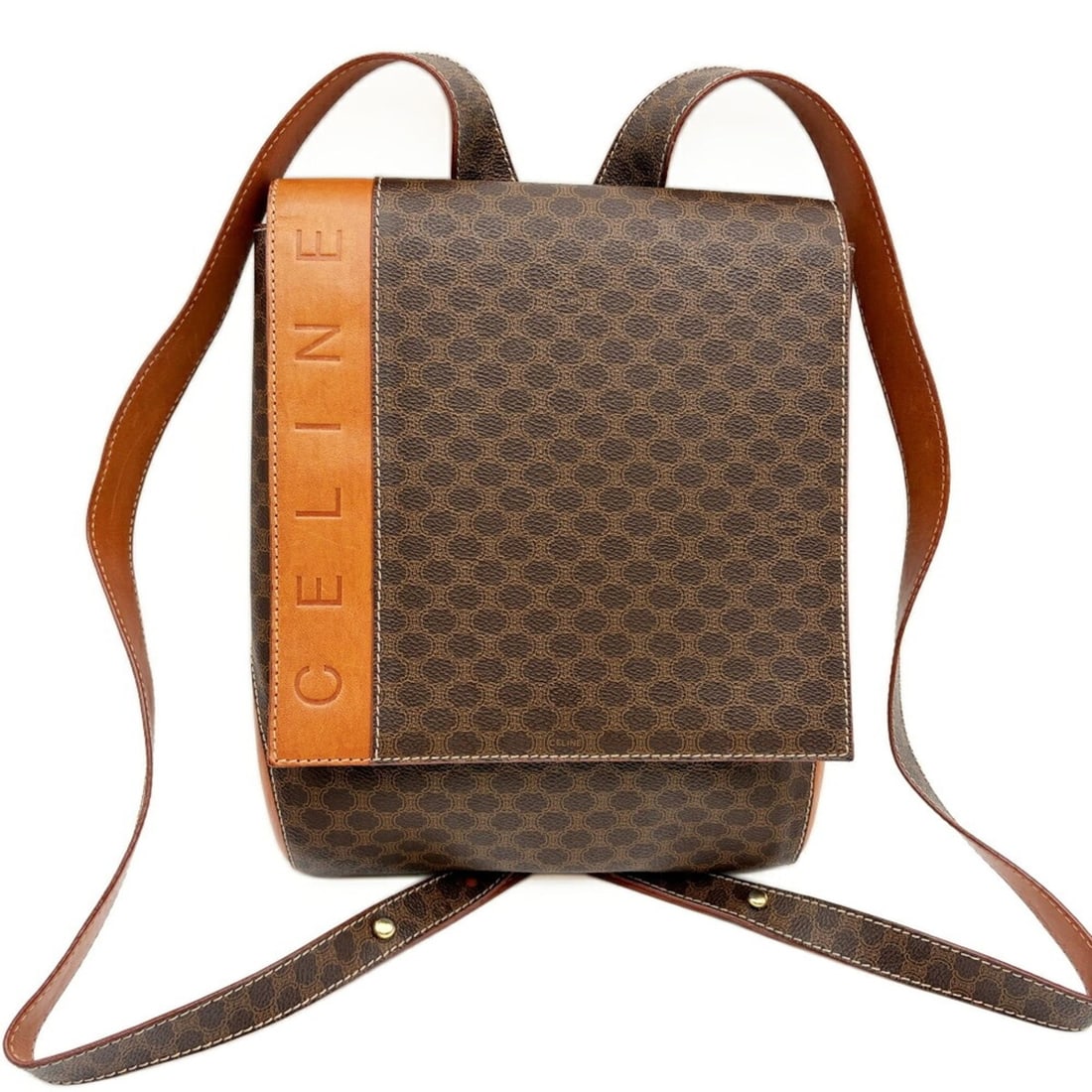 Celine Macadam Backpack Rucksack Brown Camel Old - 2