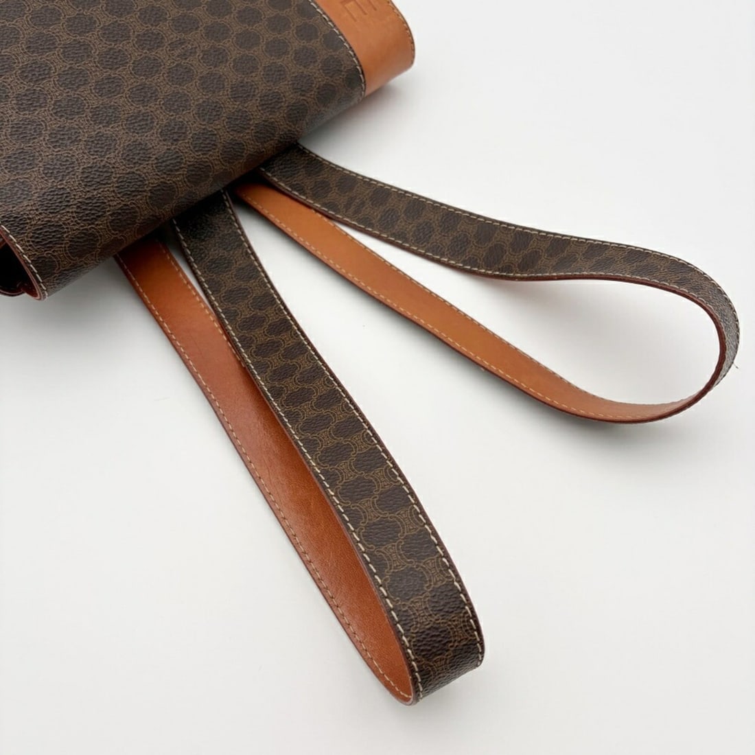 Celine Macadam Backpack Rucksack Brown Camel Old - 7