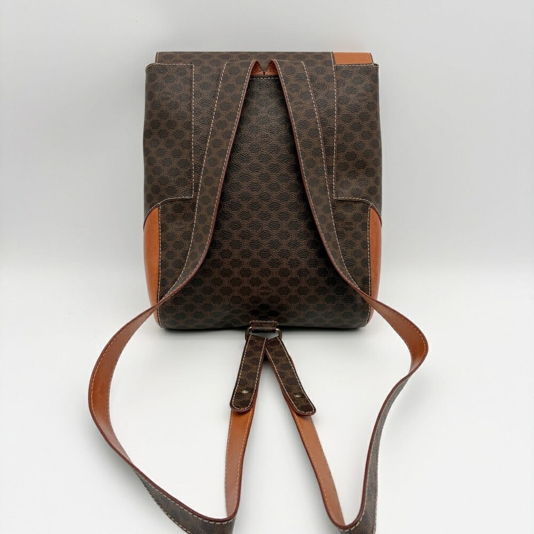 Celine Macadam Backpack Rucksack Brown Camel Old - 8