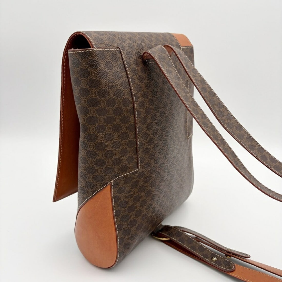 Celine Macadam Backpack Rucksack Brown Camel Old - 9
