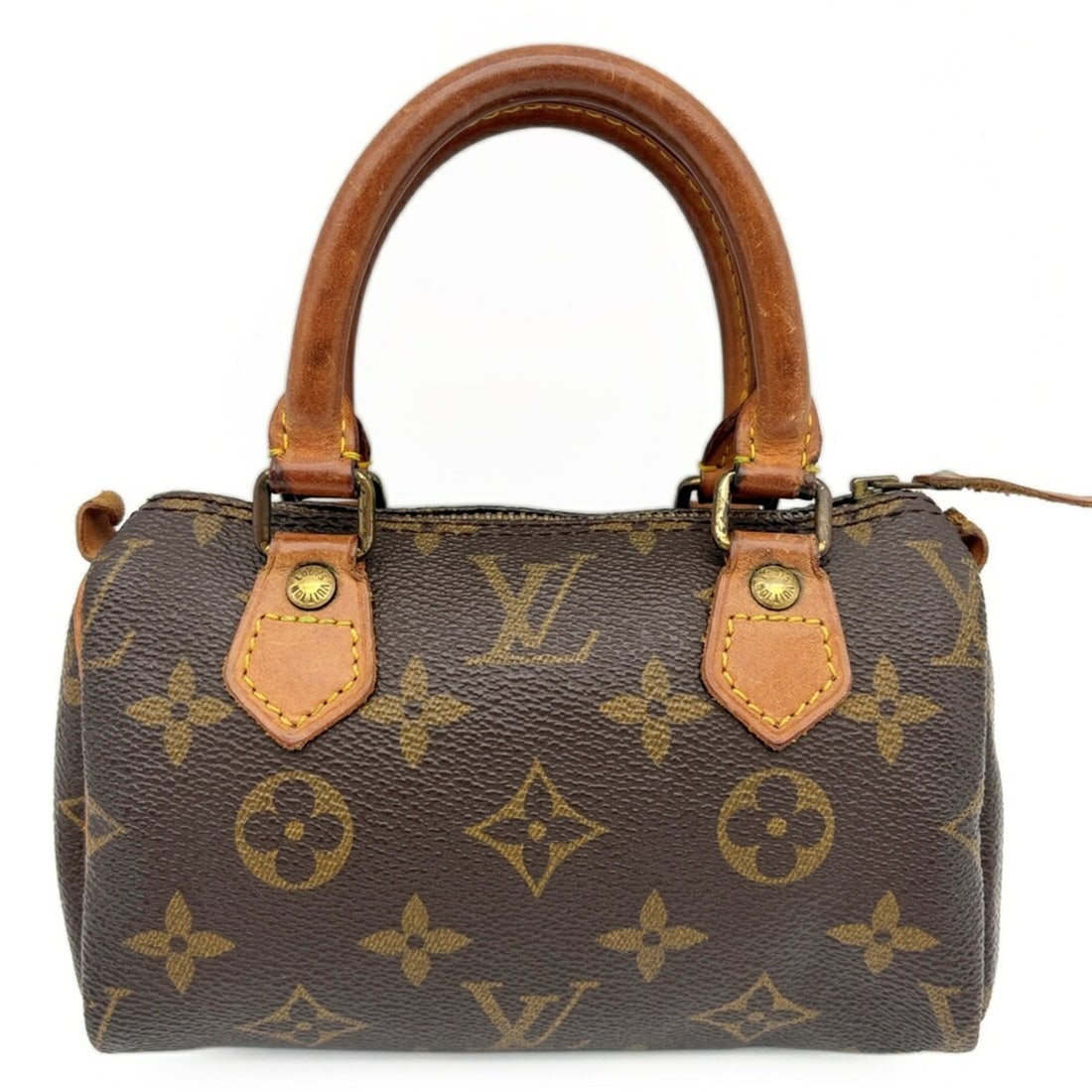 Louis Vuitton Monogram Mini Speedy Boston Bag M41534: --- Catalog ---Category: SizeSize (HxWxD): 10cm x 15.5cm x 7cm / 3.93'' x 6.1'' x 2.75''Category: DesignType: Boston bagColor: BrownGender: Women,MenMaterial: Monogram , Canvas , Leather Category: Gen