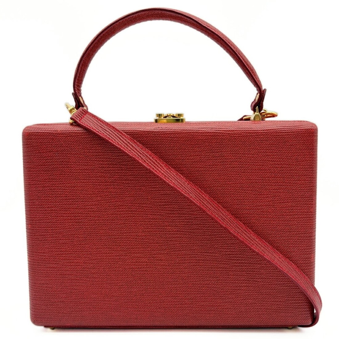 Fendi FENDI Women's Shoulder Bag, 2-way, Embossed Leather, Red, Trunk Hard Case: --- Catalog ---Category: SizeSize (HxWxD): 19cm x 27cm x 8cm / 7.48'' x 10.62'' x 3.14''Category: DesignType: Shoulder bagColor: Red colorGender: WomenMaterial: Leather Category: GeneralBrand: FendiCo