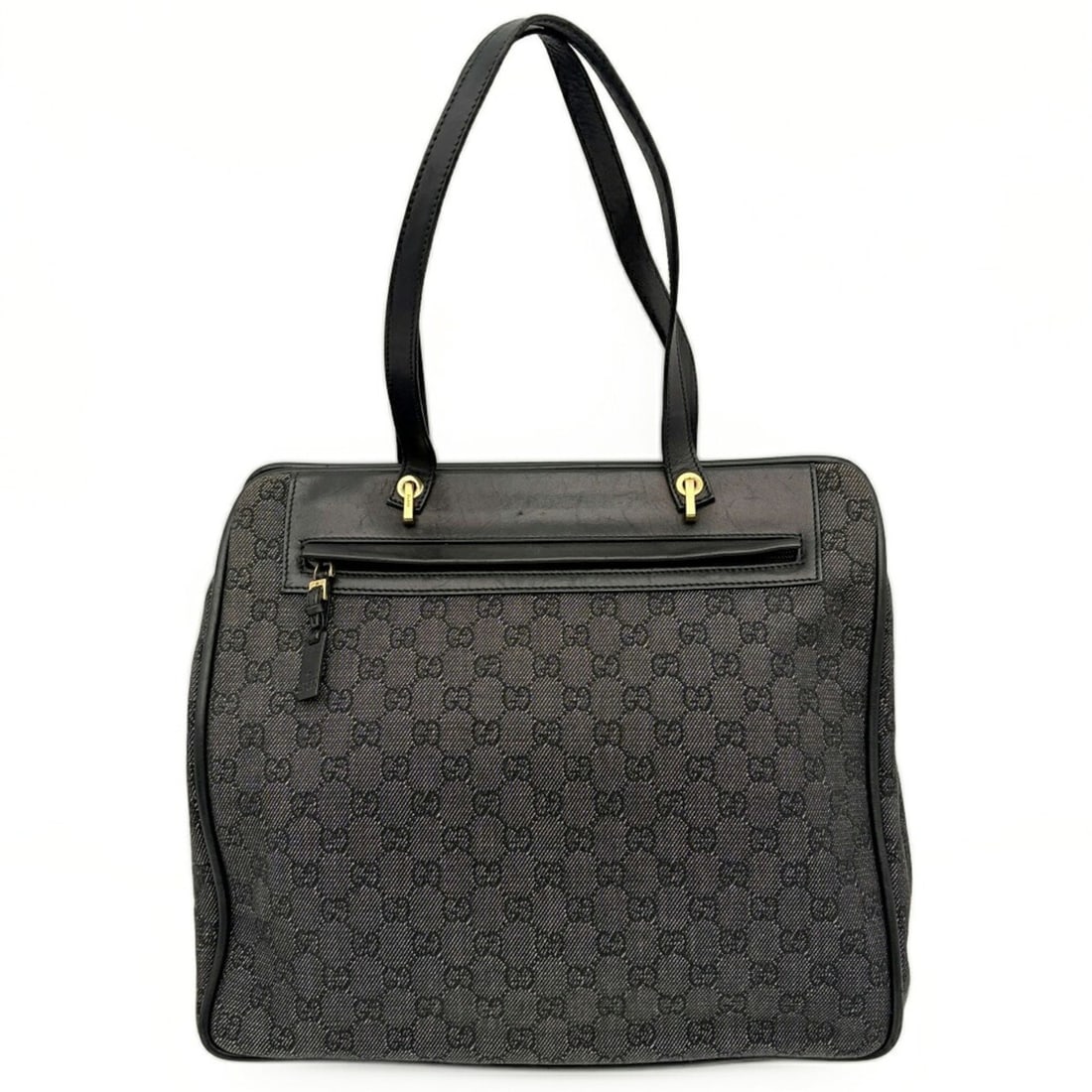 Gucci women's tote bag, model 92731, GG canvas and leather, black.