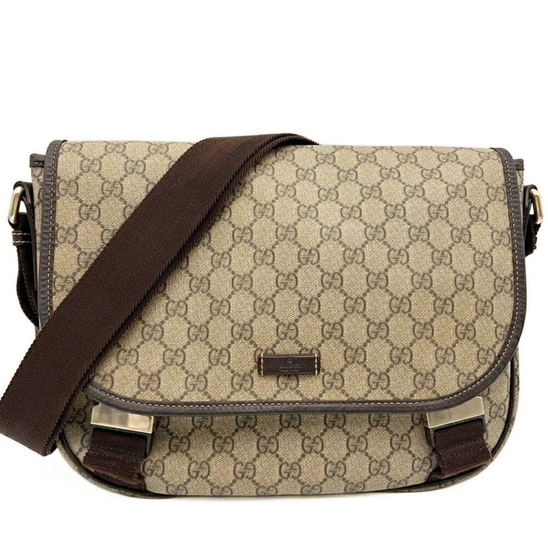 Gucci GUCCI Shoulder Bag Men's GG Supreme Beige Brown 201732 (1 of 20)