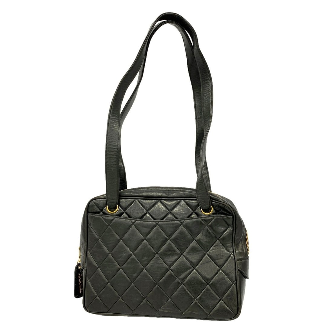 Chanel Matelassé Lambskin Shoulder Bag, Black, Women's, P3349041