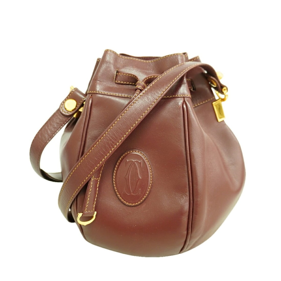 Cartier Must Shoulder Bag, Leather, Bordeaux, Women's, P3292885: --- Catalog ---Category: SizeSize (HxWxD): 23.5cm x 16cm x 16cm / 9.25'' x 6.29'' x 6.29''Category: DesignType: Shoulder bagColor: BordeauxGender: WomenMaterial: Leather Hardware Color: GoldCategory: 