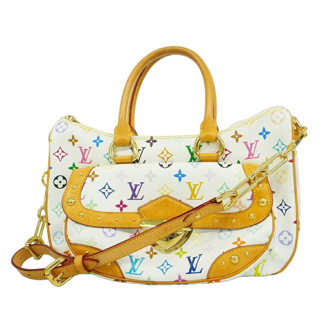 Louis Vuitton Monogram Multicolor Rita Handbag M40125 Blanc 2-way bag for women P3389679 (1 of 11)