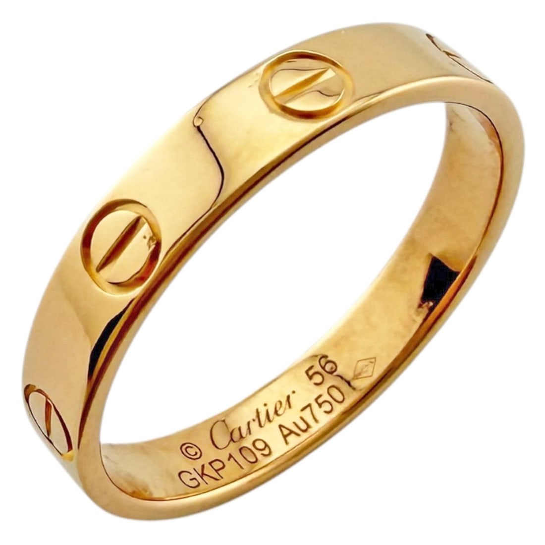Cartier Mini Love Ring, 18K Pink Gold, Women's, Pre-owned.: --- Catalog ---Category: PackNumber in Pack: 1Category: SizeWidth: 3.5mm / 0.14''Weight: 3.3g / 0.11oz.JP Size: 15.5US Size: 7.5Category: DesignType: Band ringGender: WomenHandmade: YesMaterial: Pink 